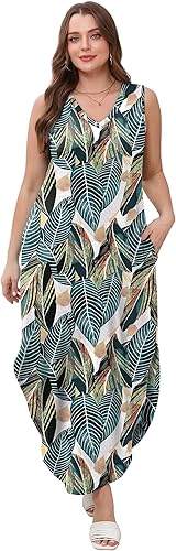 SAMPEEL Women’s Summer Maxi Dress – Casual Vacation Beach Sundress with Pockets 2025